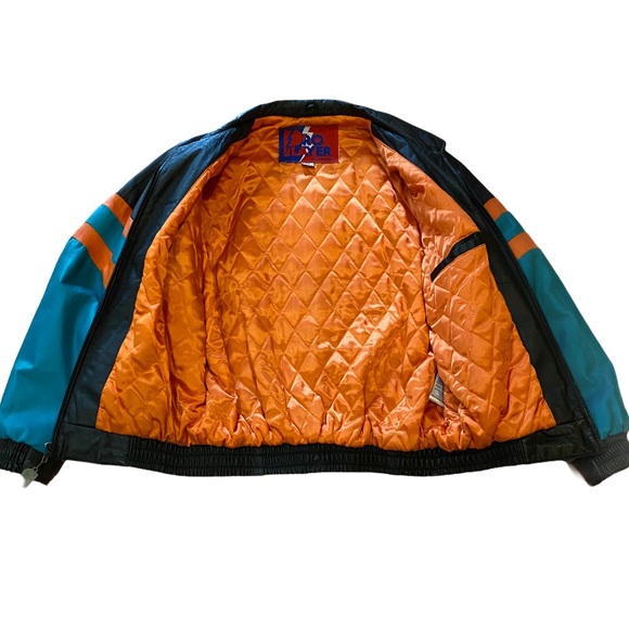 ***SOLD*** Vintage Miami Dolphins Leather Jacket Size Large - Picture 14 of 16